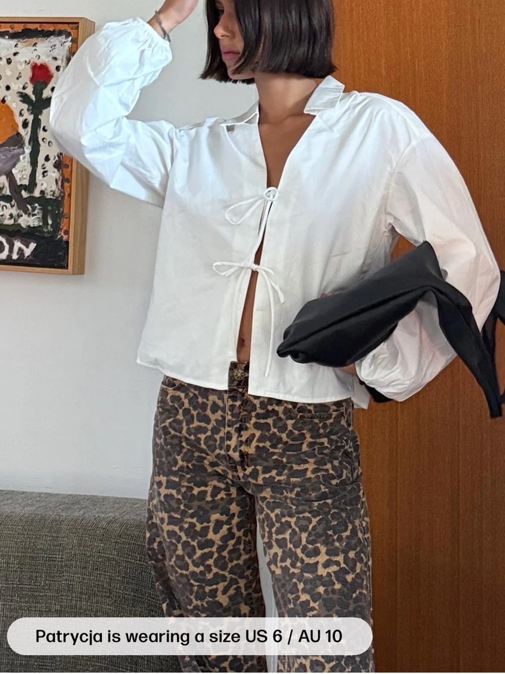 Princess Polly White Tie-Front Long Sleeve Blouse